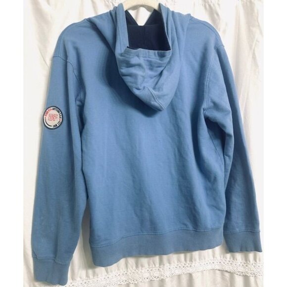 Born Fly Unisex Blue Hoodie Embroidered Polar Bear Cotton Pullover Sweatshirt XL - Picture 5 of 8